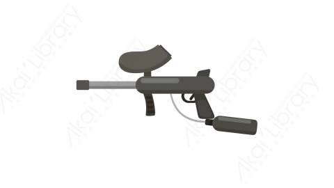AE模板 04-paintball-gun-1彩弹枪MG扁平卡通武器元素图标