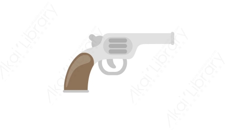 AE模板 06-pistol手枪MG扁平卡通武器元素图标