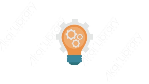 AE模板 08-lightbulb-8电灯泡MG扁平卡通电灯泡思考元素图标