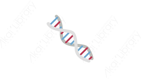 AE模板 15-dna-2DNA链条MG扁平卡通科学实验元素图标