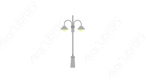 AE模板 08-lamppost-1公园马路街边路灯MG扁平卡通街边街道马路公园元素图标