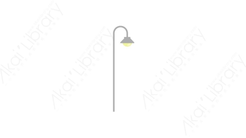 AE模板 10-lamppost-3公园马路街边路灯MG扁平卡通街边街道马路公园元素图标