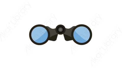 AE模板 05-binoculars-2望远镜MG扁平卡通旅行旅游元素图标