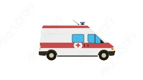AE模板 01-ambulance救护车MG扁平卡通交通工具元素图标