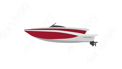 AE模板 05-boat-2游艇MG扁平卡通交通工具元素图标