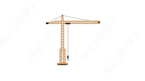 AE模板 17-crane起重机MG扁平卡通交通工具元素图标