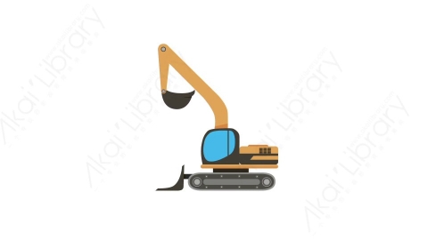 AE模板 20-excavator挖掘机MG扁平卡通交通工具元素图标