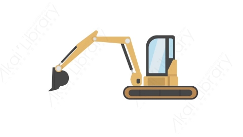 AE模板 21-excavator-2挖掘机MG扁平卡通交通工具元素图标