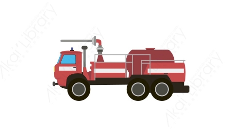 AE模板 23-fire-truck-2消防车MG扁平卡通交通工具元素图标