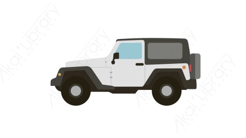 AE模板 25-jeep吉普车汽车MG扁平卡通交通工具元素图标
