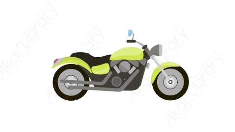AE模板 30-motorcycle摩托车MG扁平卡通交通工具元素图标