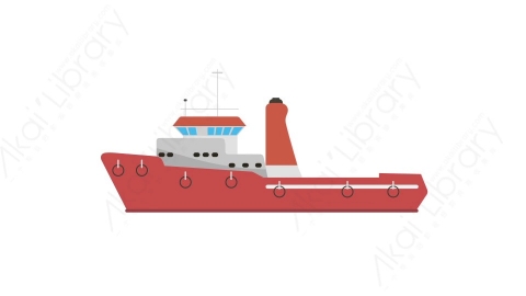 AE模板 38-ship-2货轮船MG扁平卡通交通工具元素图标