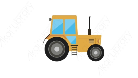 AE模板 46-tractor-2拖拉机MG扁平卡通交通工具元素图标