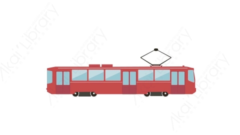AE模板 50-tram电缆车MG扁平卡通交通工具元素图标