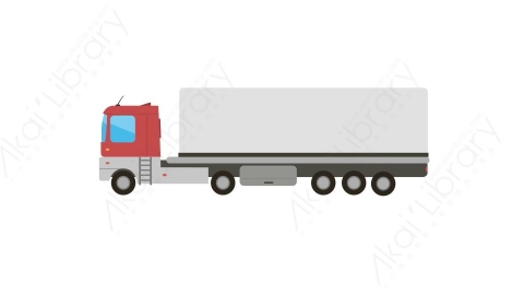 AE模板 51-truck卡车货车汽车MG扁平卡通交通工具元素图标