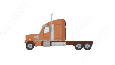 AE模板 52-truck-2卡车货车汽车MG扁平卡通交通工具元素图标