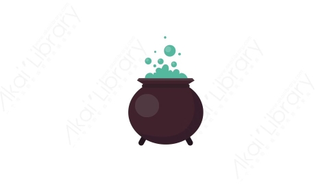AE模板 04-cauldron-1大锅铁锅MG扁平卡通万圣节元素图标