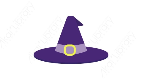 AE模板 15-witch-cap-2女巫帽MG扁平卡通万圣节元素图标