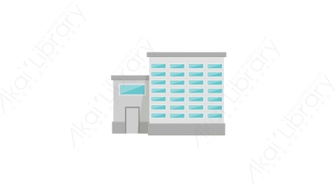 AE模板 28-office-2办公楼高楼大厦MG扁平动画卡通建筑高楼办公楼图标元素