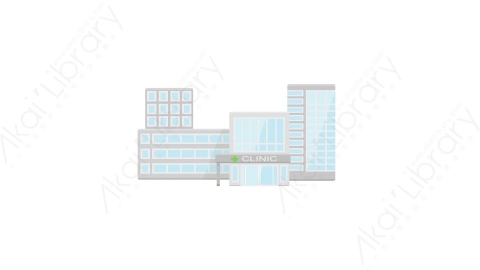 AE模板 05-clinic-1医院诊所MG扁平动画卡通建筑高楼办公楼图标元素