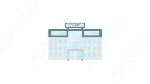 AE模板 07-school学校MG扁平动画卡通建筑高楼办公楼图标元素
