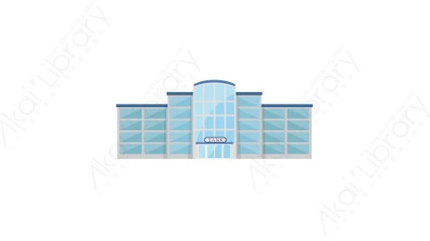 AE模板 09-bank-1银行MG扁平动画卡通建筑高楼办公楼图标元素