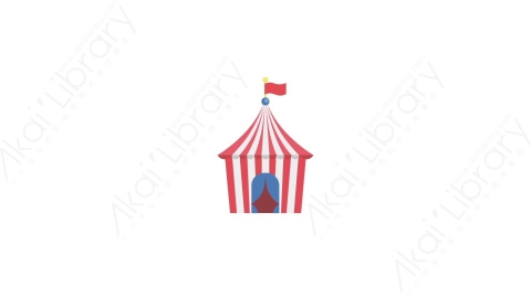 AE模板 12-circus马戏团MG扁平动画卡通建筑高楼办公楼图标元素