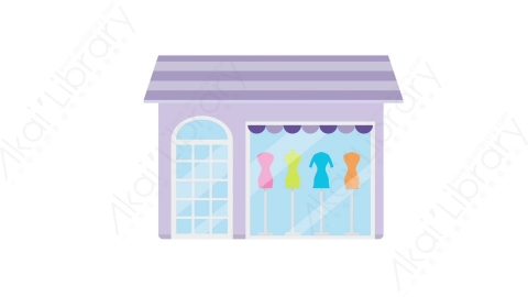 AE模板 06-shop-2商店便利店MG扁平动画卡通建筑高楼办公楼图标元素