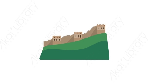 AE模板 02-castle-2城堡古堡长城MG扁平动画卡通建筑高楼办公楼图标元素