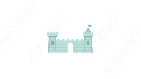 AE模板 03-castle-3城堡古堡MG扁平动画卡通建筑高楼办公楼图标元素