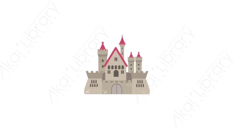AE模板 04-castle-4城堡古堡MG扁平动画卡通建筑高楼办公楼图标元素