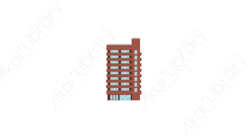 AE模板 04-hotel-4酒店MG扁平动画卡通建筑高楼办公楼图标元素