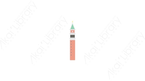 AE模板 26-travel-21地标MG扁平动画卡通建筑高楼办公楼图标元素