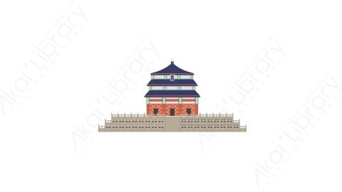 AE模板 48-travel-43地标天坛MG扁平动画卡通建筑高楼办公楼图标元素