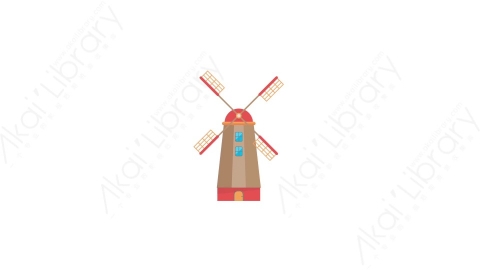 AE模板 01-windmill风车MG扁平动画卡通建筑高楼办公楼图标元素