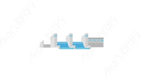 AE模板 08-dam水坝水库MG扁平动画卡通建筑高楼办公楼图标元素