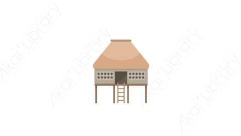 AE模板 10-bungalow粮仓MG扁平动画卡通建筑高楼办公楼图标元素