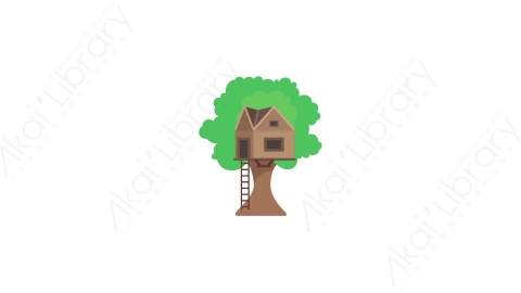 AE模板 15-tree-house树屋MG扁平动画卡通建筑高楼办公楼图标元素