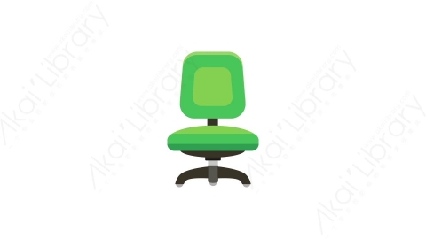 AE模板 02-office-chair-2办公室公司电脑椅MG扁平卡通家具元素图标
