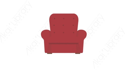 AE模板 25-armchair-1沙发椅子MG扁平卡通家具元素图标