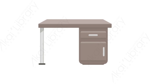 AE模板 45-writing-table-1办公桌电脑桌书桌MG扁平卡通家具元素图标