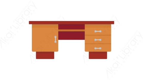 AE模板 47-writing-table-3办公桌电脑桌书桌MG扁平卡通家具元素图标