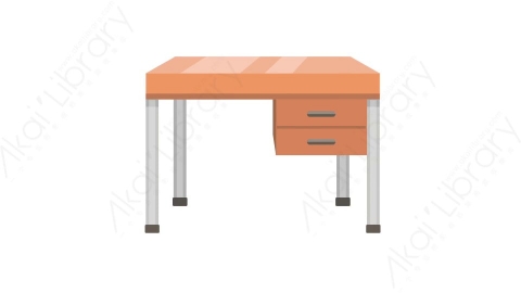 AE模板 50-writing-table-6办公桌电脑桌书桌MG扁平卡通家具元素图标