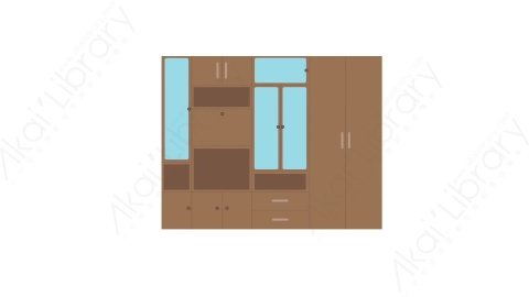 AE模板 55-cupboard-2衣橱衣柜MG扁平卡通家具元素图标