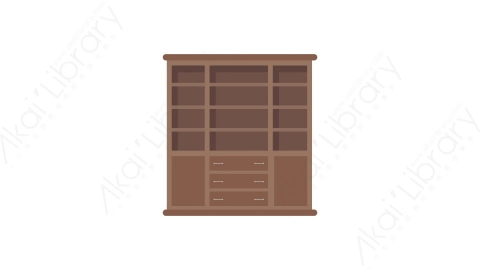 AE模板 62-cupboard-9书架书柜MG扁平卡通家具元素图标