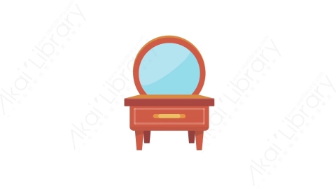 AE模板 89-dressing-table-2梳妆台MG扁平卡通家具元素图标
