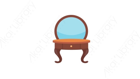 AE模板 94-dressing-table-7梳妆台MG扁平卡通家具元素图标