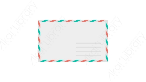 AE模板 14-letter-1信件明信片MG扁平卡通办公用具元素图标