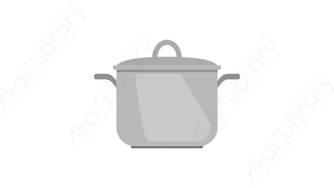 AE模板 25-kitchenware-17煮锅汤锅厨房用具MG扁平卡通家电用具元素图标