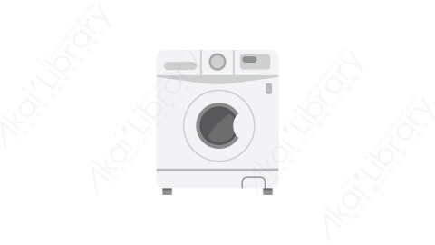 AE模板 52-washing-machine-2滚筒洗衣机家用电器MG扁平卡通家电用具元素图标